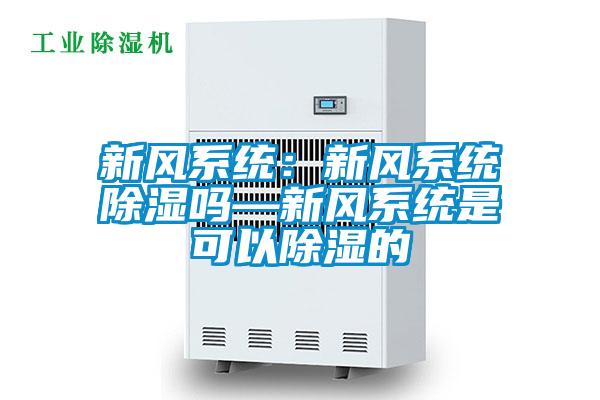 新风系统：新风系统除湿吗—新风系统是可以除湿的