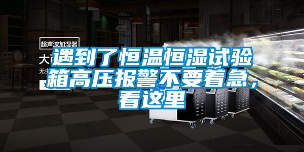 遇到了恒温恒湿试验箱高压报警不要着急，看这里